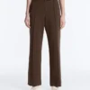 Pantalon slim taille basse en piqué de coton Pantalon slim taille basse en piqué de coton