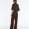 Pantalon slim taille basse en piqué de coton Pantalon slim taille basse en piqué de coton