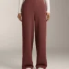 Pantalon taille haute à côtes avec modal Soft Touch Pantalon taille haute à côtes avec modal Soft Touch