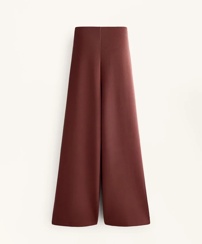 Pantalon taille haute à côtes avec modal Soft Touch Pantalon taille haute à côtes avec modal Soft Touch