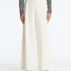 Pantalon taille haute en sergé à jambes larges et plis Pantalon taille haute en sergé à jambes larges et plis