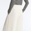 Pantalon taille haute en sergé à jambes larges et plis Pantalon taille haute en sergé à jambes larges et plis