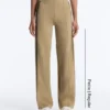 Pantalon à taille haute et coupe droite effet néoprène avec passepoil Pantalon à taille haute et coupe droite effet néoprène avec passepoil