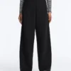 Pantalon à taille haute et jambes larges effet néoprène Pantalon à taille haute et jambes larges effet néoprène