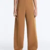 Pantalon à taille haute et jambes larges effet néoprène Pantalon à taille haute et jambes larges effet néoprène