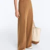 Pantalon à taille haute et jambes larges effet néoprène Pantalon à taille haute et jambes larges effet néoprène