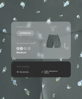Pantalon taille haute Evermove 10 cm à imprimé floral