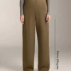Pantalon taille haute à jambes droites effet néoprène Pantalon taille haute à jambes droites effet néoprène