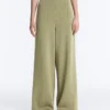 Pantalon taille haute à jambes larges et rayures fines, au toucher Soft Touch Pantalon taille haute à jambes larges et rayures fines, au toucher Soft Touch