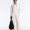 Veste longue à fines rayures avec taille ajustable et modal Soft Touch Veste longue à fines rayures avec taille ajustable et modal Soft Touch