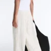 Pantalon taille haute à jambes larges et rayures fines, au toucher Soft Touch Pantalon taille haute à jambes larges et rayures fines, au toucher Soft Touch