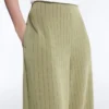 Pantalon taille haute à jambes larges et rayures fines, au toucher Soft Touch Pantalon taille haute à jambes larges et rayures fines, au toucher Soft Touch