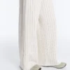 Pantalon taille haute à jambes larges et rayures fines, au toucher Soft Touch Pantalon taille haute à jambes larges et rayures fines, au toucher Soft Touch