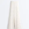 Pantalon taille haute à jambes larges et rayures fines, au toucher Soft Touch Pantalon taille haute à jambes larges et rayures fines, au toucher Soft Touch