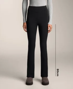 Pantalon évasé chaud à taille haute avec poches