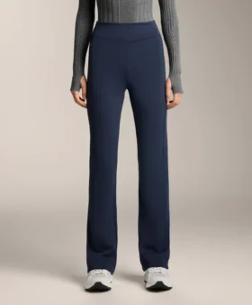 Pantalon évasé chaud à taille haute avec poches