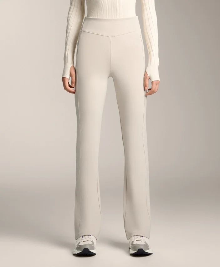 Pantalon évasé chaud à taille haute avec poches Pantalon évasé chaud à taille haute avec poches