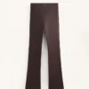 Pantalon évasé chaud à taille haute avec poches Pantalon évasé chaud à taille haute avec poches
