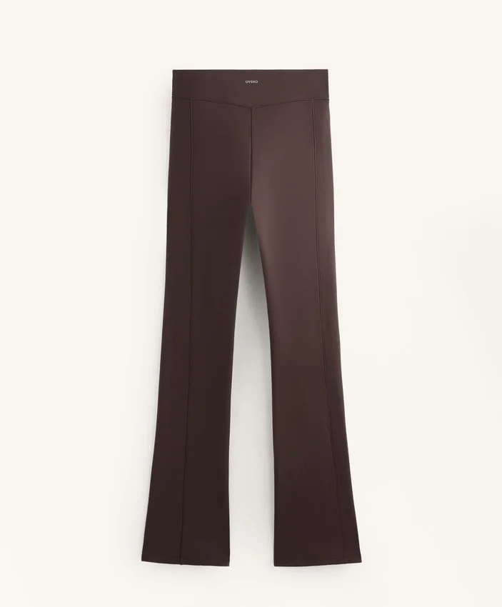 Pantalon évasé chaud à taille haute avec poches Pantalon évasé chaud à taille haute avec poches