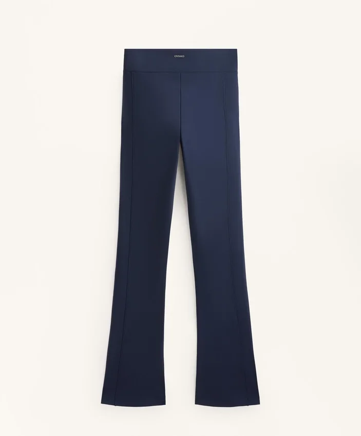Pantalon évasé chaud à taille haute avec poches Pantalon évasé chaud à taille haute avec poches