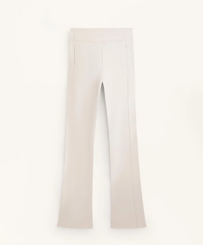Pantalon évasé chaud à taille haute avec poches Pantalon évasé chaud à taille haute avec poches