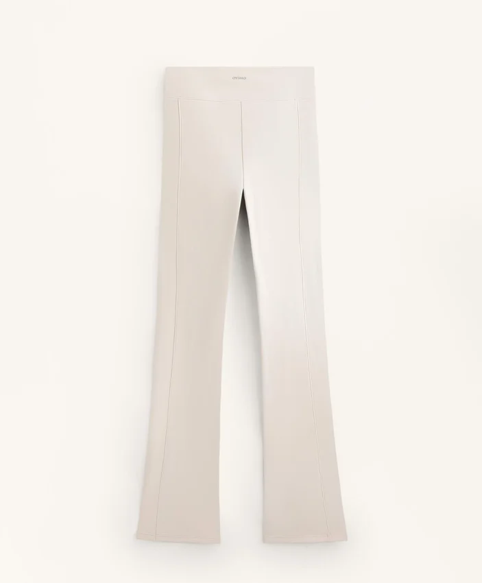 Pantalon évasé chaud à taille haute avec poches Pantalon évasé chaud à taille haute avec poches