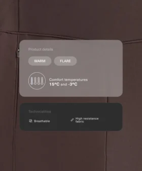 Pantalon évasé chaud à taille haute avec poches