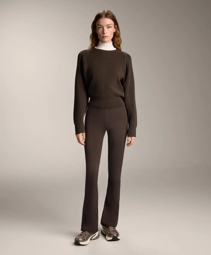 Pantalon évasé chaud à taille haute avec poches Pantalon évasé chaud à taille haute avec poches