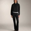 Pantalon évasé chaud à taille haute avec poches Pantalon évasé chaud à taille haute avec poches