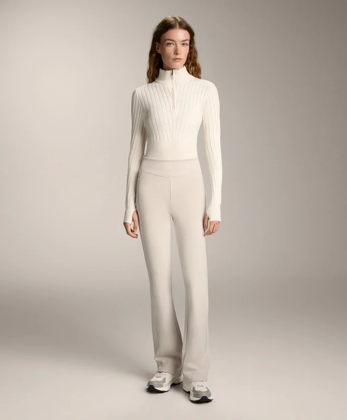 Pantalon évasé chaud à taille haute avec poches Pantalon évasé chaud à taille haute avec poches