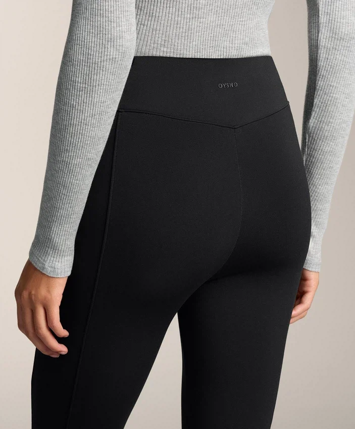Pantalon évasé chaud à taille haute avec poches Pantalon évasé chaud à taille haute avec poches