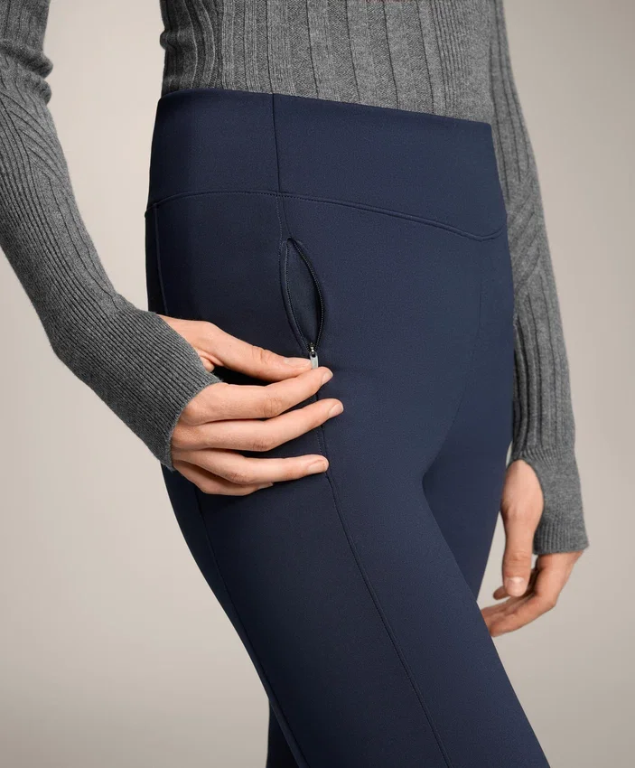 Pantalon évasé chaud à taille haute avec poches Pantalon évasé chaud à taille haute avec poches