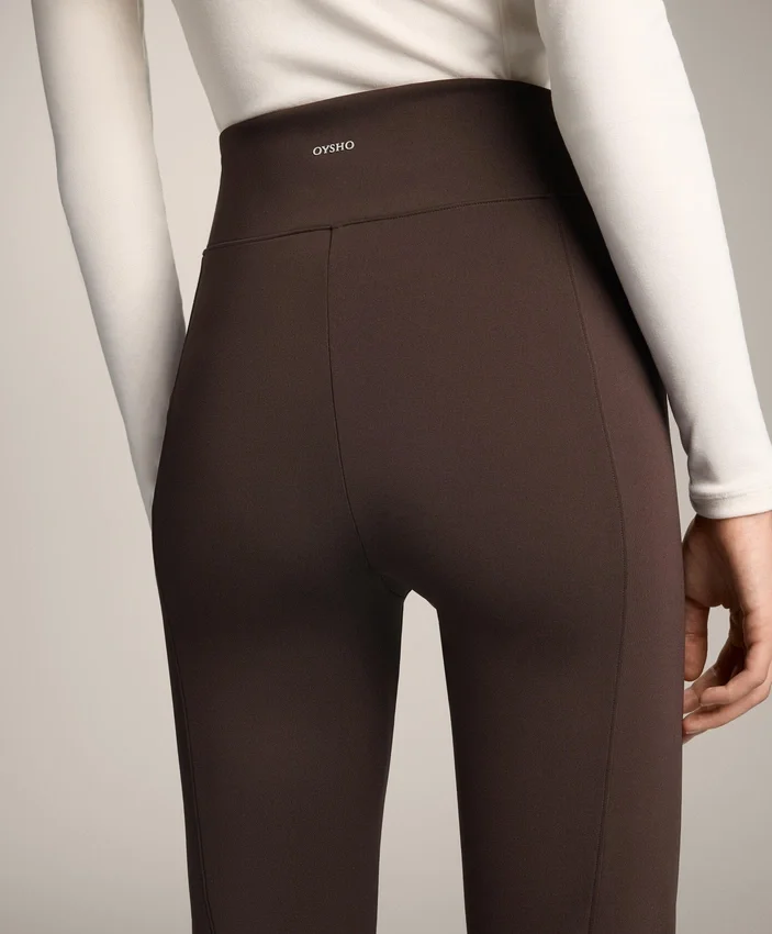 Pantalon évasé chaud à taille haute avec poches Pantalon évasé chaud à taille haute avec poches