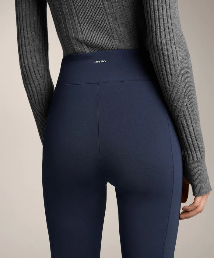 Pantalon évasé chaud à taille haute avec poches Pantalon évasé chaud à taille haute avec poches