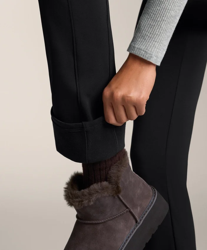 Pantalon évasé chaud à taille haute avec poches Pantalon évasé chaud à taille haute avec poches