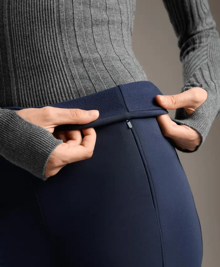 Pantalon évasé chaud à taille haute avec poches Pantalon évasé chaud à taille haute avec poches