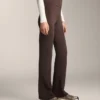 Pantalon évasé chaud à taille haute avec poches Pantalon évasé chaud à taille haute avec poches