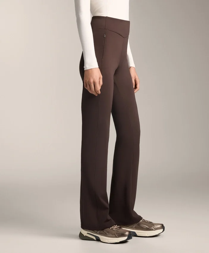 Pantalon évasé chaud à taille haute avec poches Pantalon évasé chaud à taille haute avec poches