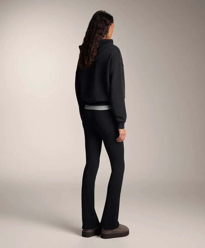 Pantalon évasé chaud à taille haute avec poches Pantalon évasé chaud à taille haute avec poches