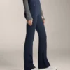 Pantalon évasé chaud à taille haute avec poches Pantalon évasé chaud à taille haute avec poches
