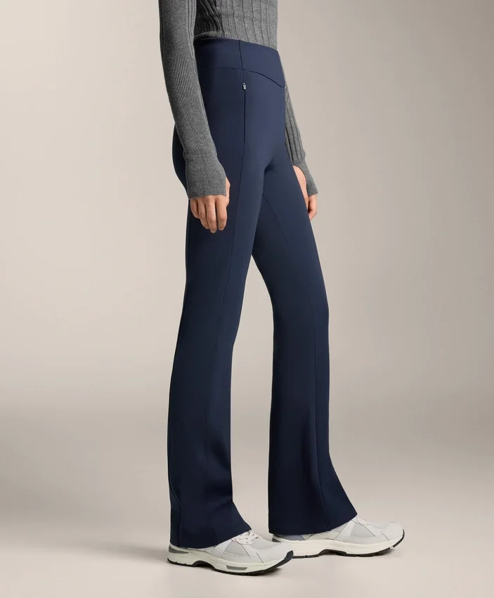Pantalon évasé chaud à taille haute avec poches Pantalon évasé chaud à taille haute avec poches