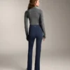 Pantalon évasé chaud à taille haute avec poches Pantalon évasé chaud à taille haute avec poches