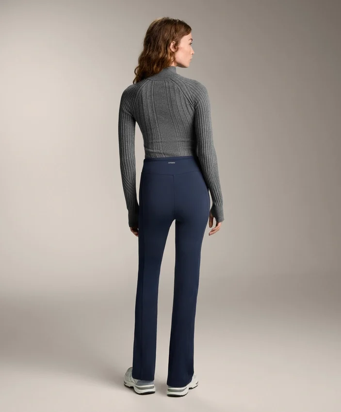 Pantalon évasé chaud à taille haute avec poches Pantalon évasé chaud à taille haute avec poches