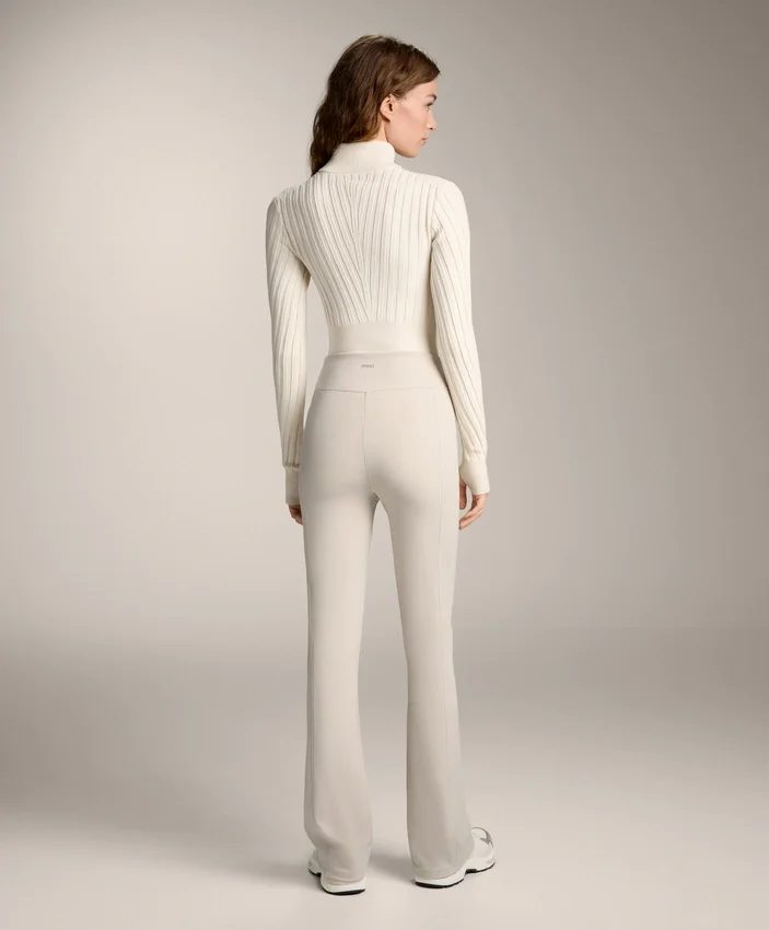 Pantalon évasé chaud à taille haute avec poches Pantalon évasé chaud à taille haute avec poches