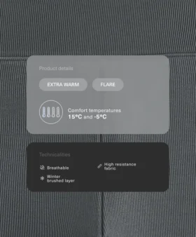 Pantalon évasé à côtes extra-chaud sans coutures à taille très haute