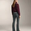 Pantalon évasé à côtes extra-chaud sans coutures à taille très haute Pantalon évasé à côtes extra-chaud sans coutures à taille très haute