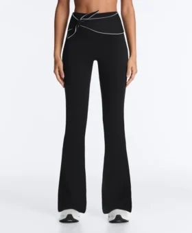 Pantalon évasé taille haute Comfortlux avec nœud