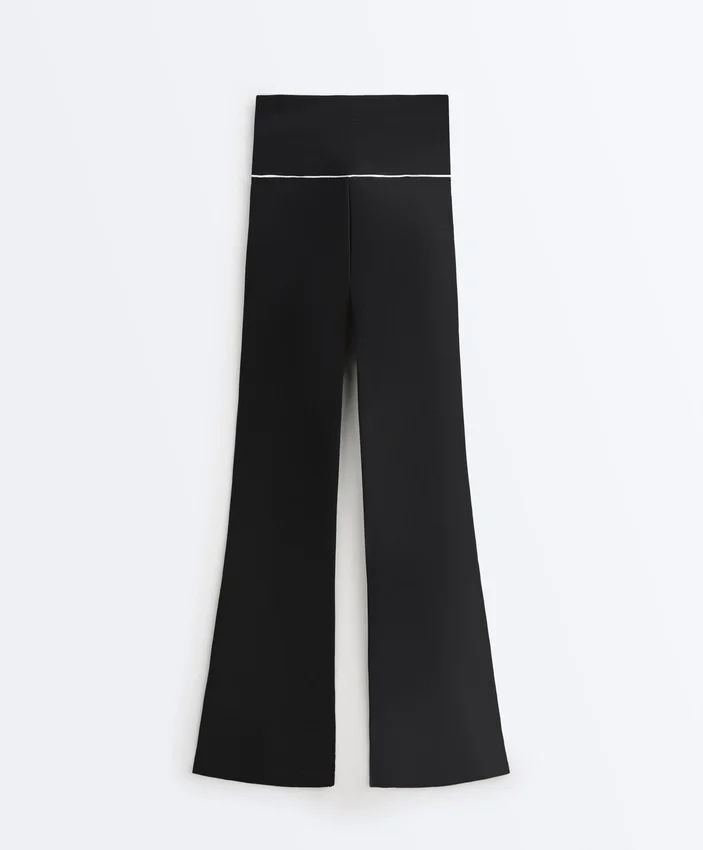 Pantalon évasé taille haute Comfortlux avec nœud Pantalon évasé taille haute Comfortlux avec nœud