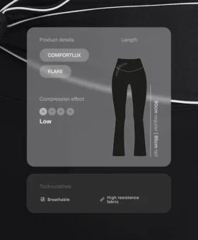 Pantalon évasé taille haute Comfortlux avec nœud