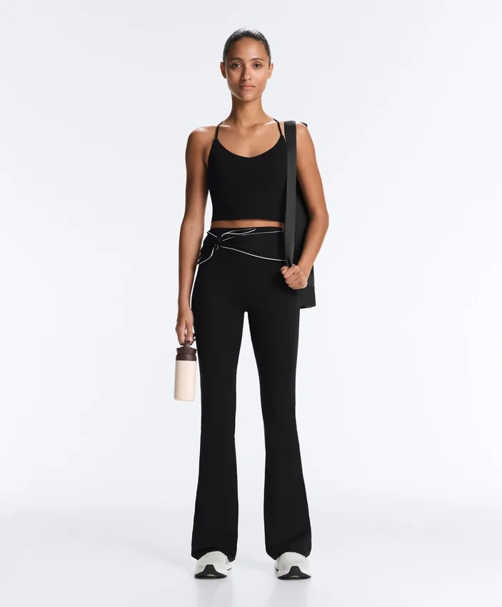 Pantalon évasé taille haute Comfortlux avec nœud Pantalon évasé taille haute Comfortlux avec nœud